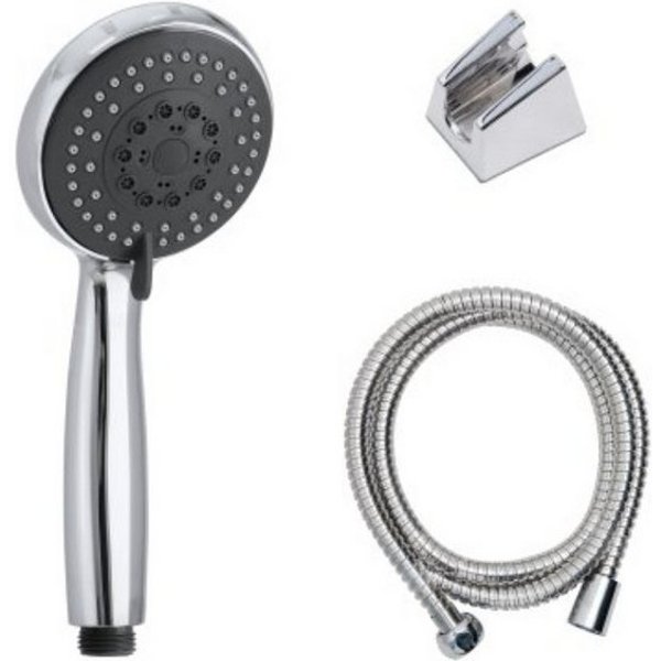 axentia Duschbrause, (3-tlg), Duschbrausen Set 3-teilig mit 5 Funktionen & Wandhalterung