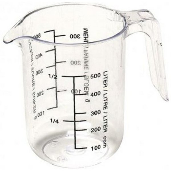 axentia Messbecher, (1-St), aus Kunststoff - 500 ml, mit Messskala & Ausguss