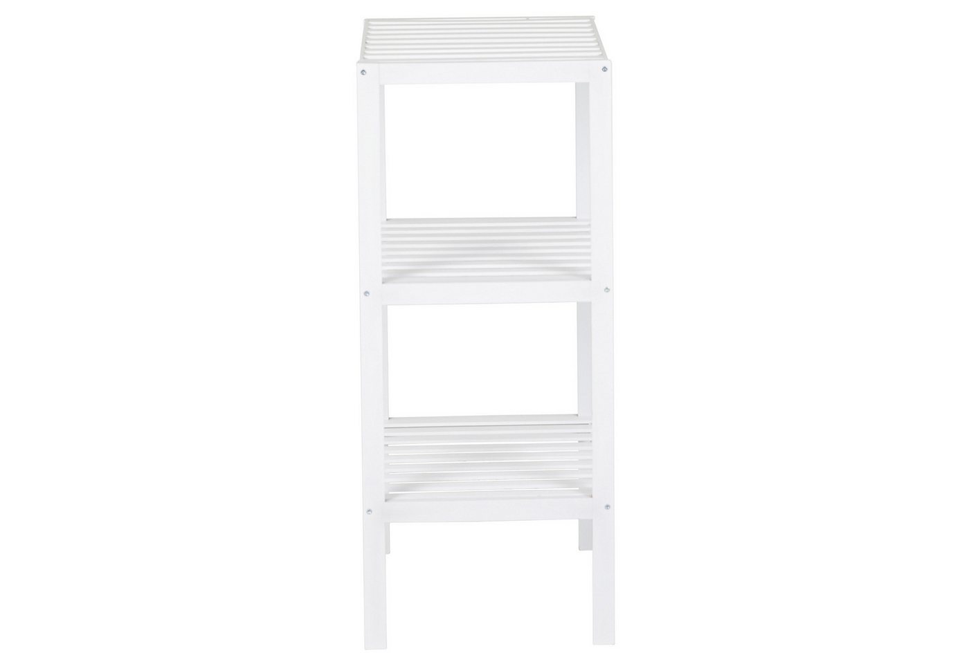 axentia Regal Bambus, Standregal, Holzregal, weiß, Badregal, 3 Ablagen, weiß – Bild 3 von 5