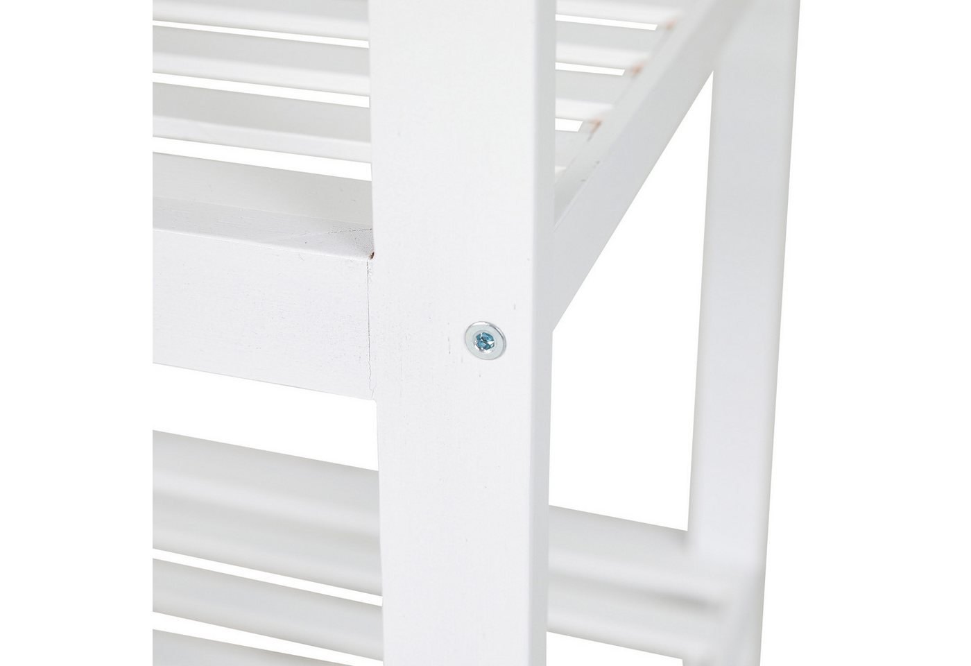 axentia Regal Bambus, Standregal, Holzregal, weiß, Badregal, 3 Ablagen, weiß – Bild 5 von 5