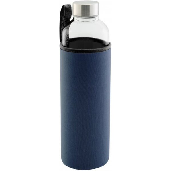 axentia Trinkflasche Trinkflasche, Glas, dunkelblau, ca. 1 l