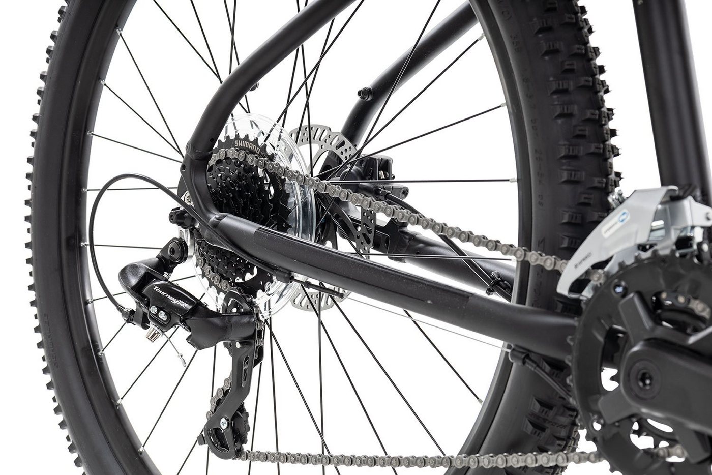 Axess Mountainbike BRASH, 16 Gang Shimano RD-TX800- 8 Schaltwerk, Kettenschaltung, MTB-Hardtail Herrenfahrrad 29 Zoll schwarz/grau – Bild 4 von 5