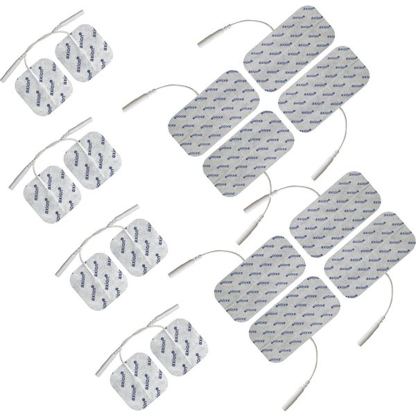 Axion Elektrodenpads passend zu Revitive, Prorelax, Promed, axion - 5x5cm, 10x5cm, 16 St.,2mm Steckanschluss, selbstklebende Elektrodenpads