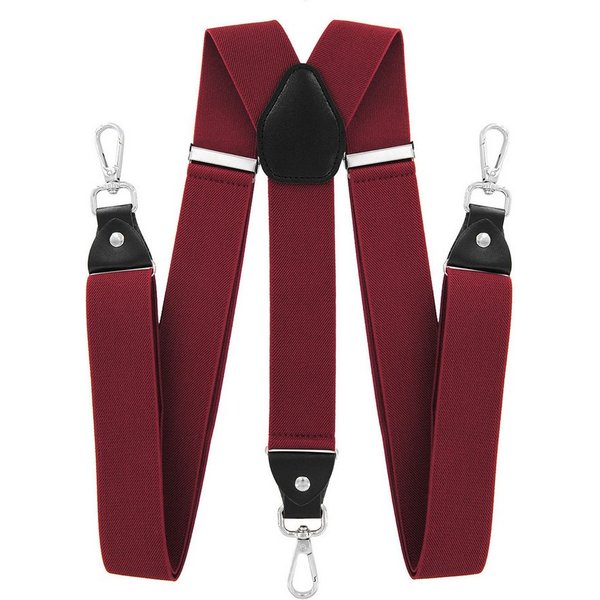 axy Hosenträger Herren Y-Form 3,5 cm breit, elastisch, mit 3 robusten Karabinern verstellbar 120cm Lang für Anzug Jeans Chinos Rockabilly Suspenders