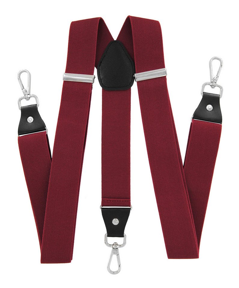 axy Hosenträger Herren Y-Form 3,5 cm breit, elastisch, mit 3 robusten Karabinern verstellbar 120cm Lang für Anzug Jeans Chinos Rockabilly Suspenders – Bild 2 von 5