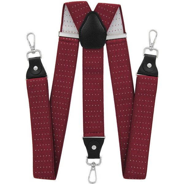 axy Hosenträger Herren Y-Form 3,5 cm breit, elastisch, mit 3 robusten Karabinern verstellbar 120cm Lang für Anzug Jeans Chinos Rockabilly Suspenders