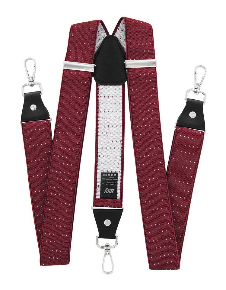 axy Hosenträger Herren Y-Form 3,5 cm breit, elastisch, mit 3 robusten Karabinern verstellbar 120cm Lang für Anzug Jeans Chinos Rockabilly Suspenders – Bild 2 von 4