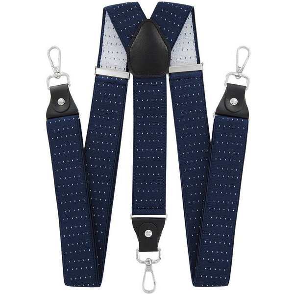 axy Hosenträger Herren Y-Form 3,5 cm breit, elastisch, mit 3 robusten Karabinern verstellbar 120cm Lang für Anzug Jeans Chinos Rockabilly Suspenders