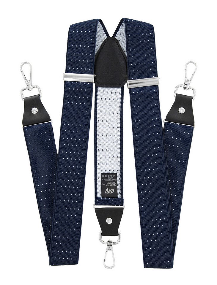 axy Hosenträger Herren Y-Form 3,5 cm breit, elastisch, mit 3 robusten Karabinern verstellbar 120cm Lang für Anzug Jeans Chinos Rockabilly Suspenders – Bild 2 von 5