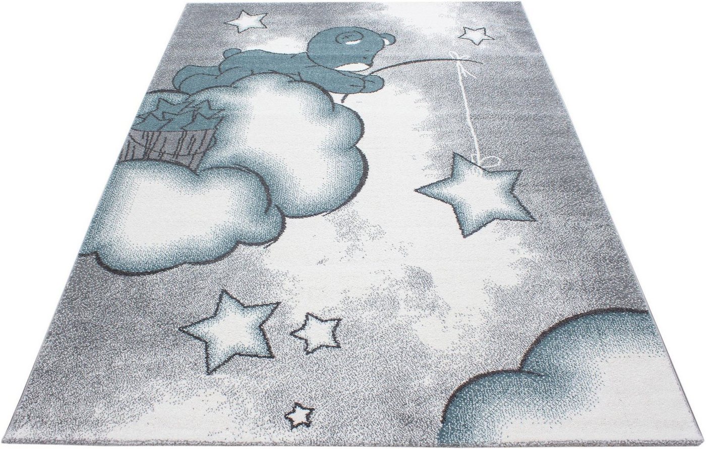 Ayyildiz Teppiche Kinderteppich Kids 580, auch in rund erhältlich, rechteckig, Höhe: 12 mm, auch in rund, Teddybär, Sterne Design, Kurzflor – Bild 2 von 5