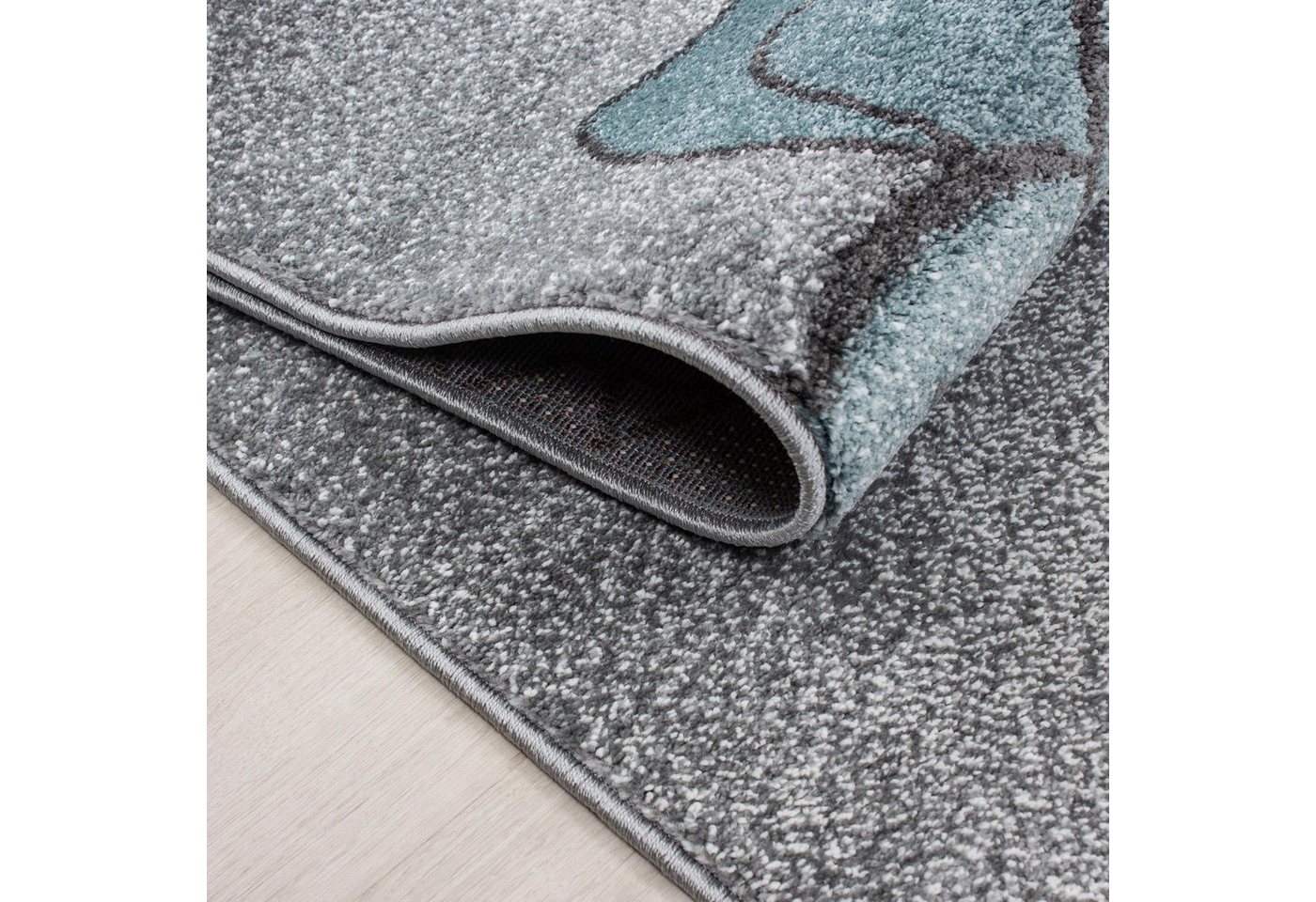 Ayyildiz Teppiche Kinderteppich Kids 580, auch in rund erhältlich, rechteckig, Höhe: 12 mm, auch in rund, Teddybär, Sterne Design, Kurzflor – Bild 3 von 5