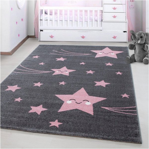 Ayyildiz Teppiche Kinderteppich Kids 610, auch in rund erhältlich, rechteckig, Höhe: 12 mm, auch in rund, Motiv Sterne, Kurzflor