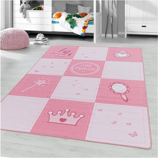 Ayyildiz Teppiche Kinderteppich PLAY 2905, rechteckig, Höhe: 6 mm, robuster Kurzflor, Prinzessin, Kinderzimmer