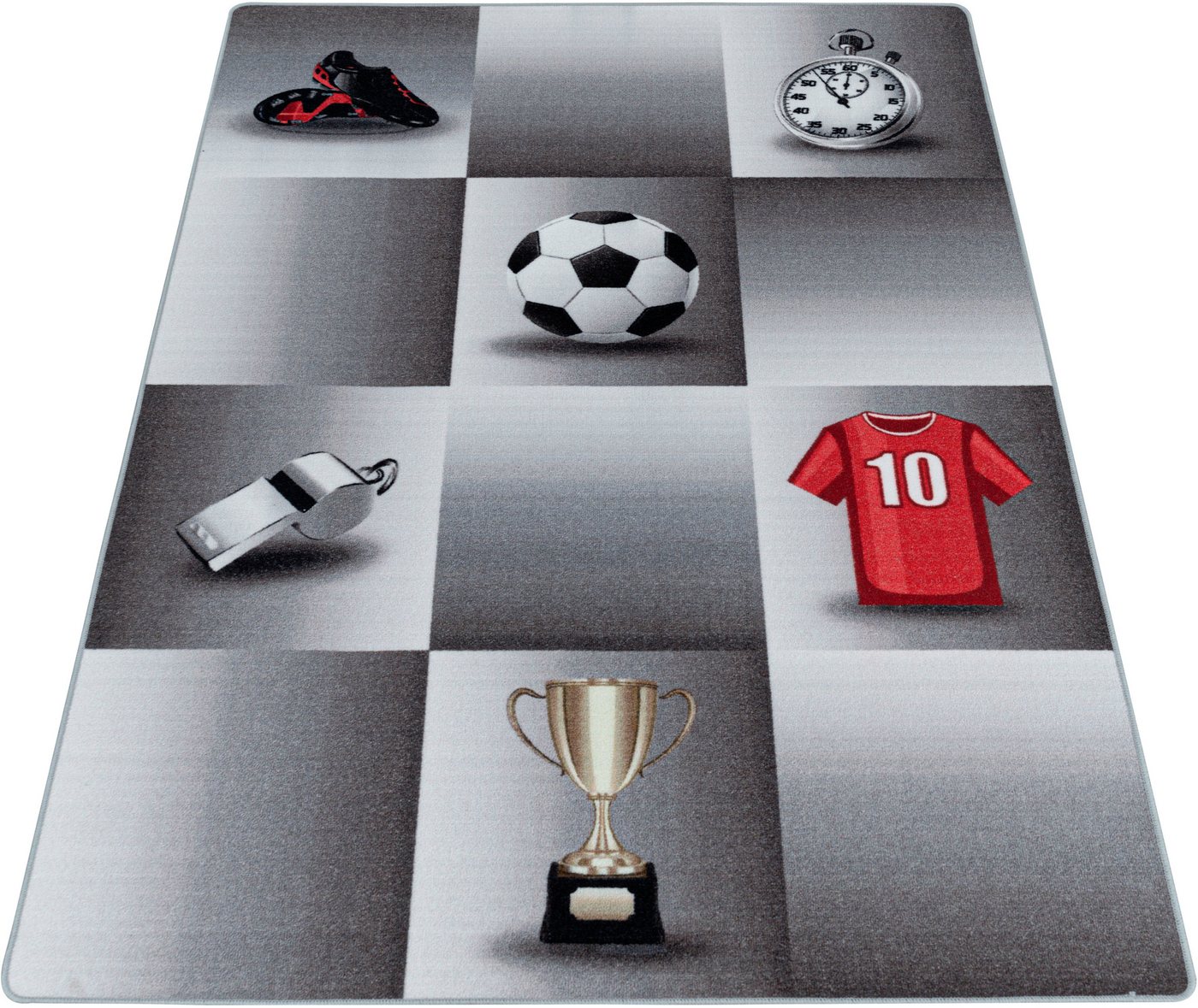 Ayyildiz Teppiche Kinderteppich PLAY 2906, rechteckig, Höhe: 6 mm, robuster Kurzflor, Fussball, Kinderzimmer – Bild 2 von 5