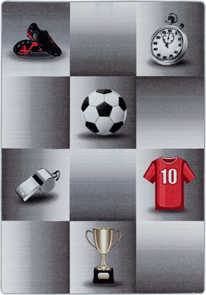 Ayyildiz Teppiche Kinderteppich PLAY 2906, rechteckig, Höhe: 6 mm, robuster Kurzflor, Fussball, Kinderzimmer – Bild 3 von 5