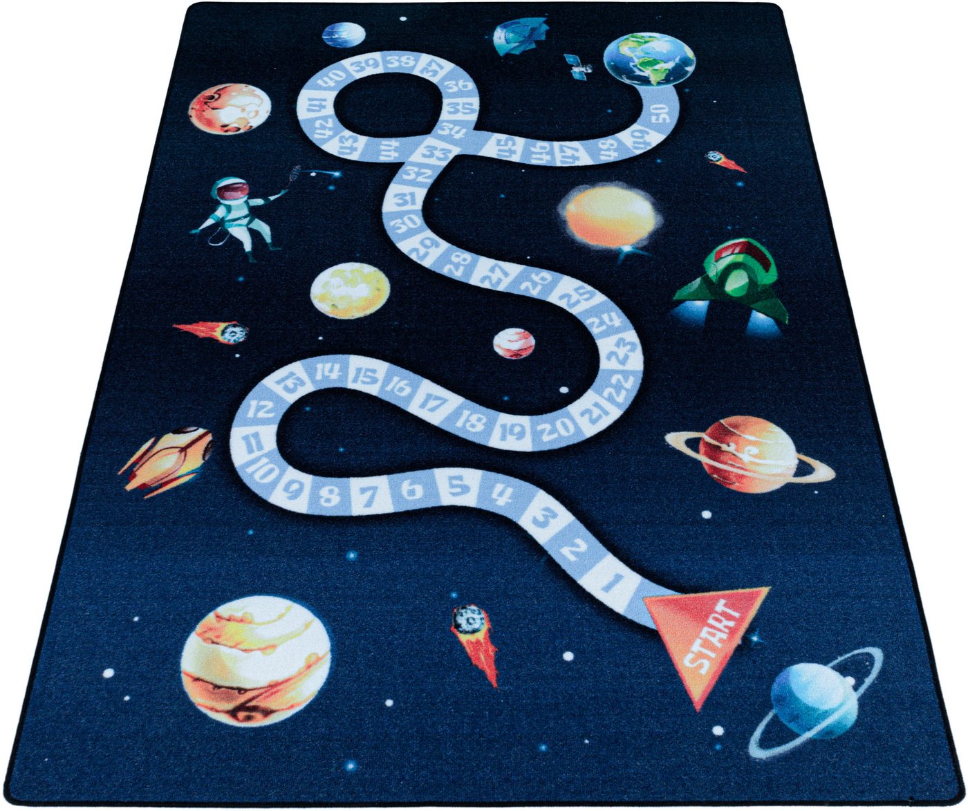 Ayyildiz Teppiche Kinderteppich PLAY 2910, rechteckig, Höhe: 6 mm, robuster Kurzflor, Weltall, Zahlen Spiele Hüpf Teppich, Kinderzimmer – Bild 2 von 5