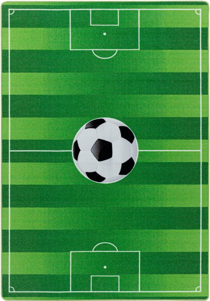 Ayyildiz Teppiche Kinderteppich PLAY 2911, rechteckig, Höhe: 6 mm, robuster Kurzflor, Spielteppich, Fußball, Rasen, Kinderzimmer – Bild 3 von 5