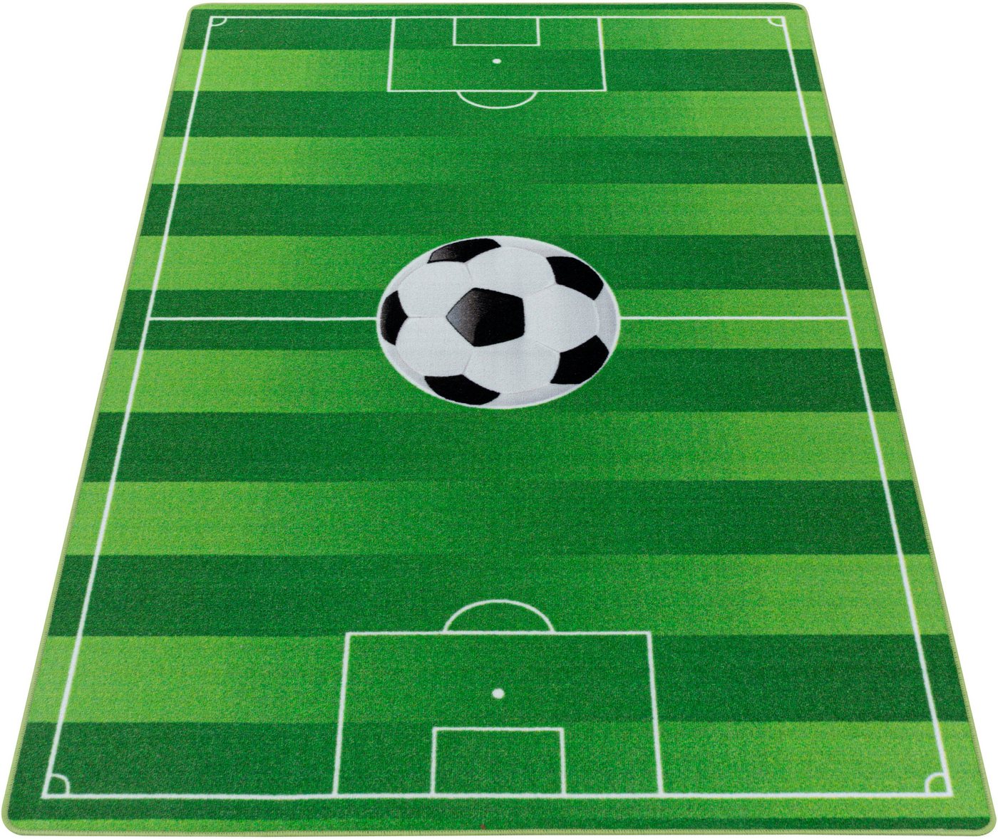 Ayyildiz Teppiche Kinderteppich PLAY 2911, rechteckig, Höhe: 6 mm, robuster Kurzflor, Spielteppich, Fußball, Rasen, Kinderzimmer – Bild 2 von 5