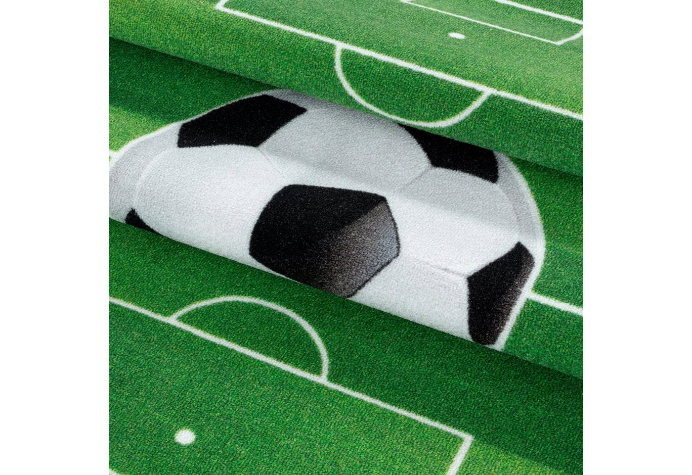 Ayyildiz Teppiche Kinderteppich PLAY 2911, rechteckig, Höhe: 6 mm, robuster Kurzflor, Spielteppich, Fußball, Rasen, Kinderzimmer – Bild 4 von 5