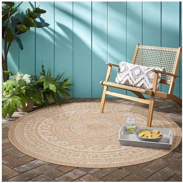 Ayyildiz Teppiche Outdoorteppich COMILLA 0887, rund, Höhe: 5 mm, Pflegeleicht / Strapazierfähig / In- und Outdoor geeignet