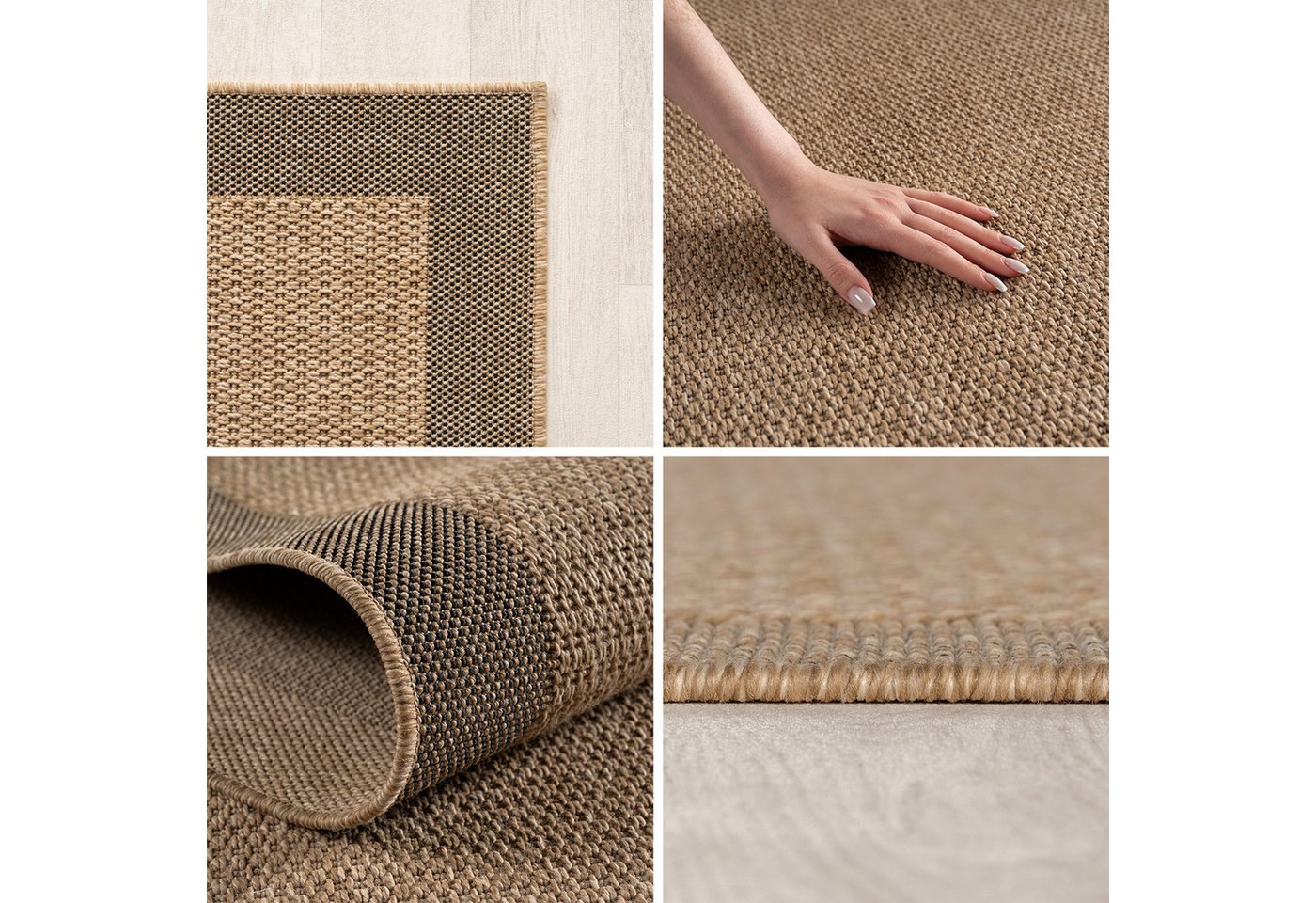 Ayyildiz Teppiche Outdoorteppich TIMBER 1402,auch als Läufer und Rund, rund, Höhe: 5 mm, In und Outdoor, Jute Sisal Optik, Wohnzimmer, Terrasse – Bild 3 von 5