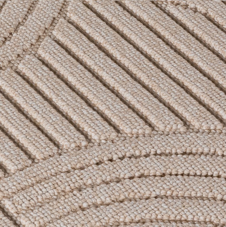 Ayyildiz Teppiche Teppich HELIX 2201, auch als Läufer und Rund erhältlich, rund, Höhe: 7 mm, 3D-Effekt durch Cut-Loop-Webtechnik, Woll-Optik, Bouclé, Wohnzimmer – Bild 5 von 5
