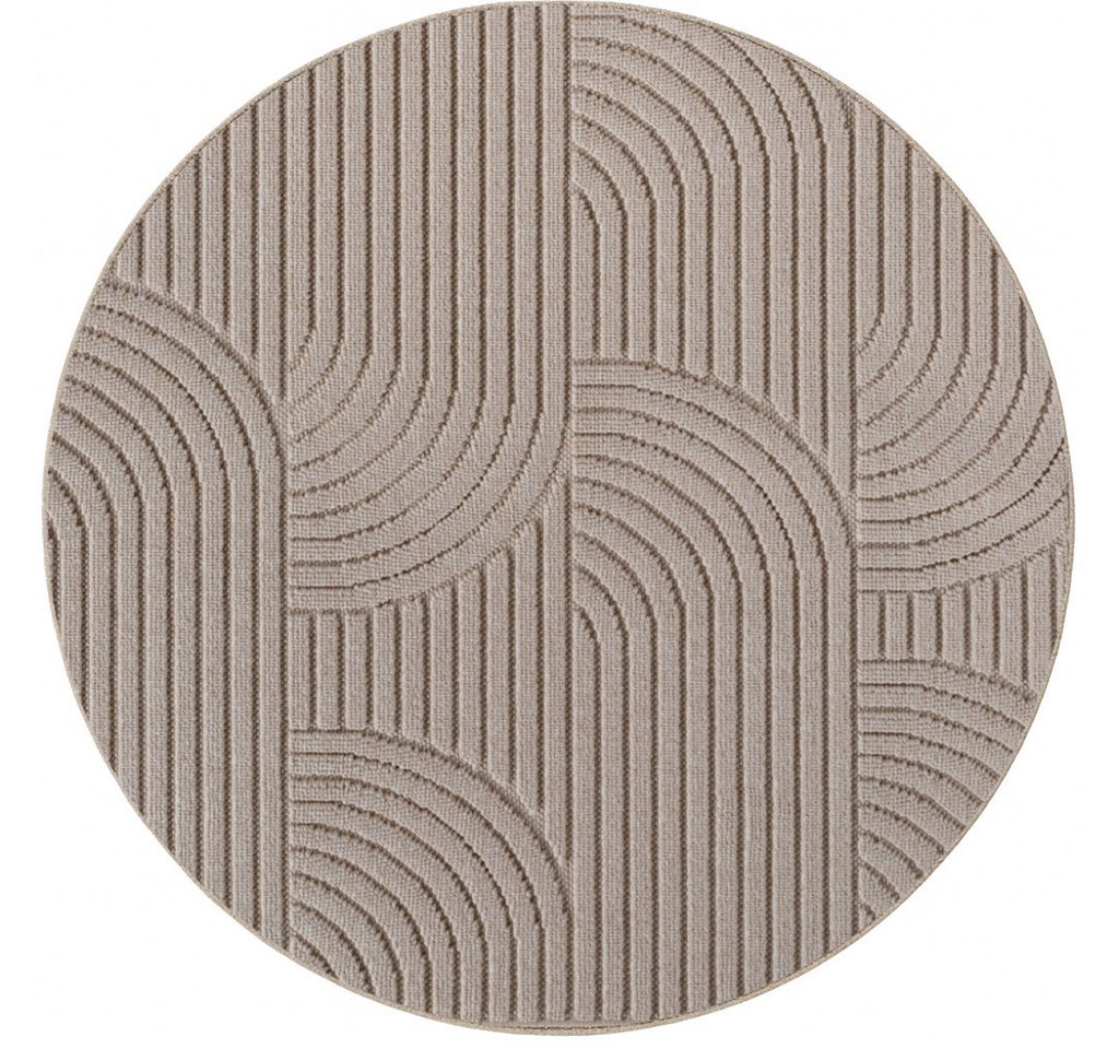 Ayyildiz Teppiche Teppich HELIX 2201, auch als Läufer und Rund erhältlich, rund, Höhe: 7 mm, 3D-Effekt durch Cut-Loop-Webtechnik, Woll-Optik, Bouclé, Wohnzimmer – Bild 2 von 5