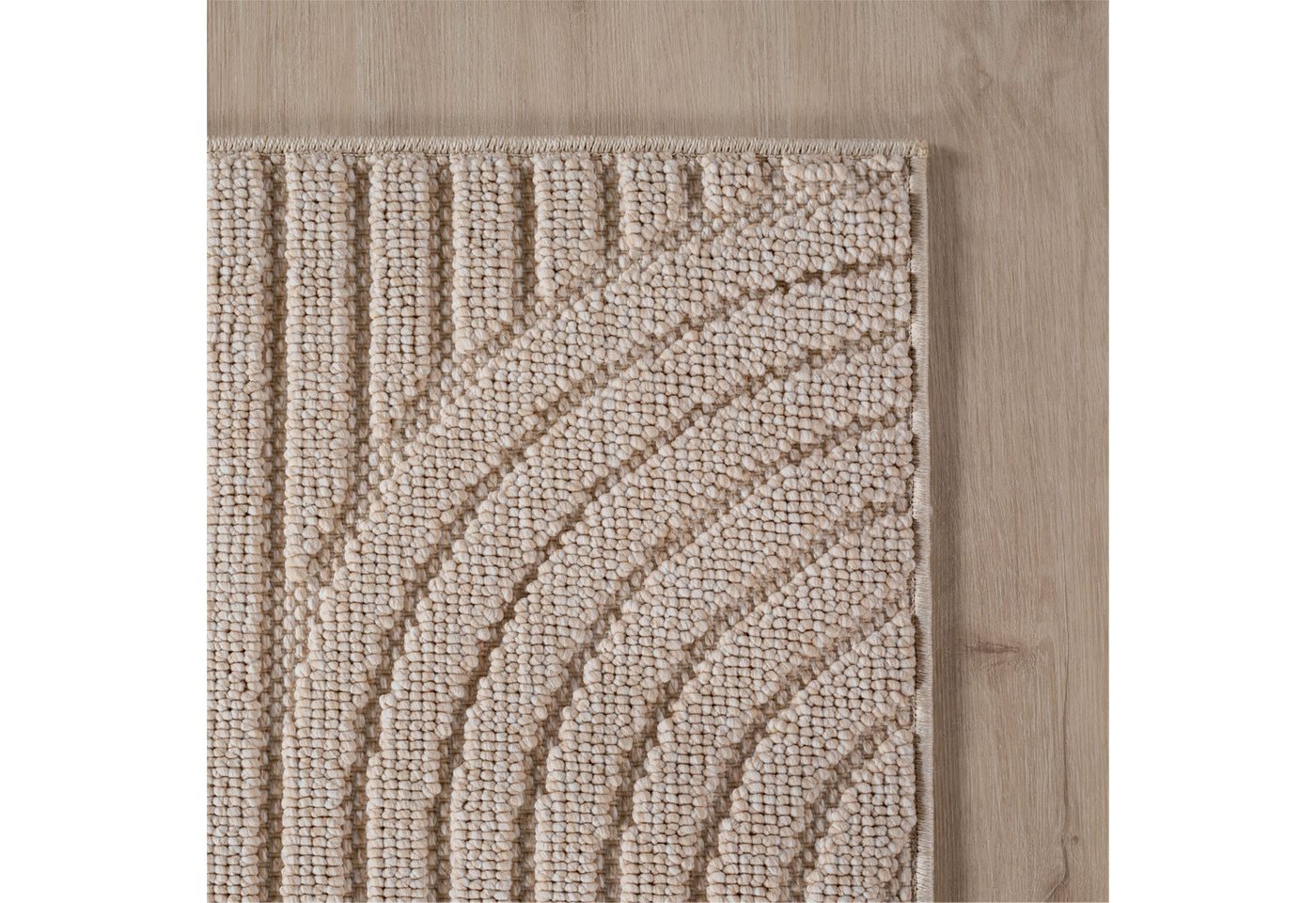 Ayyildiz Teppiche Teppich HELIX 2201, auch als Läufer und Rund erhältlich, rund, Höhe: 7 mm, 3D-Effekt durch Cut-Loop-Webtechnik, Woll-Optik, Bouclé, Wohnzimmer – Bild 4 von 5