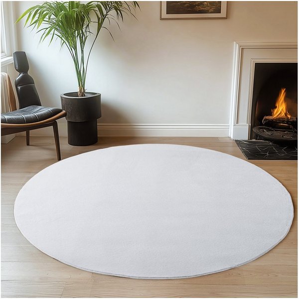 Ayyildiz Teppiche Teppich JOY 1400, auch als Läufer und in Rund erhältlich, rund, Höhe: 11 mm, besonders weich, uni Kurzflor, Wohnzimmer, Kinderzimmer