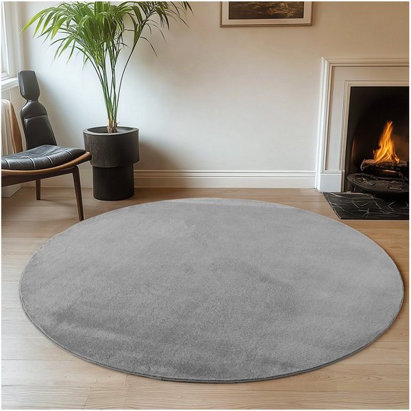Ayyildiz Teppiche Teppich JOY 1400, auch als Läufer und in Rund erhältlich, rund, Höhe: 11 mm, besonders weich, uni Kurzflor, Wohnzimmer, Kinderzimmer