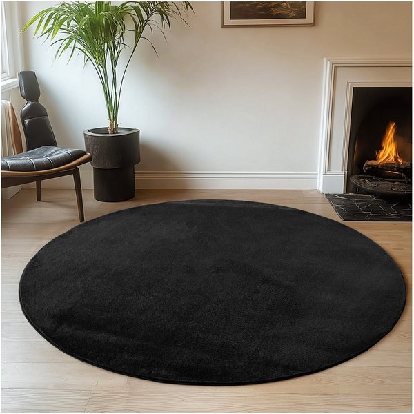 Ayyildiz Teppiche Teppich JOY 1400, auch als Läufer und in Rund erhältlich, rund, Höhe: 11 mm, besonders weich, uni Kurzflor, Wohnzimmer, Kinderzimmer