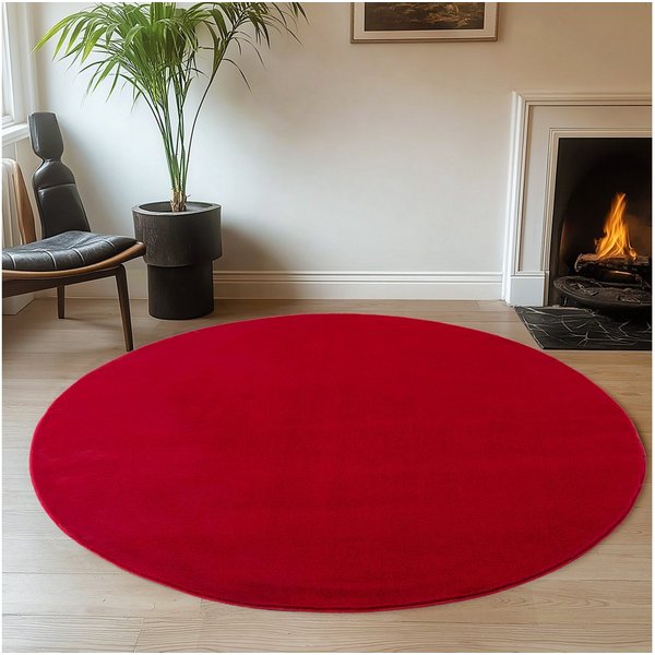 Ayyildiz Teppiche Teppich JOY 1400, auch als Läufer und in Rund erhältlich, rund, Höhe: 11 mm, besonders weich, uni Kurzflor, Wohnzimmer, Kinderzimmer