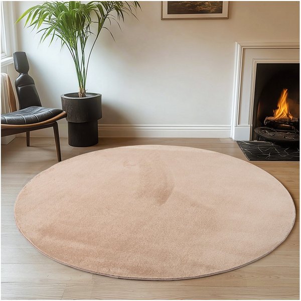 Ayyildiz Teppiche Teppich JOY 1400, auch als Läufer und in Rund erhältlich, rund, Höhe: 11 mm, besonders weich, uni Kurzflor, Wohnzimmer, Kinderzimmer