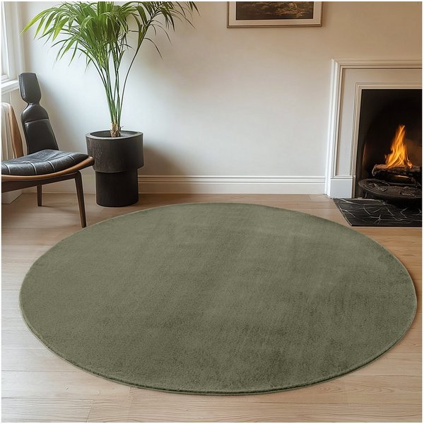 Ayyildiz Teppiche Teppich JOY 1400, auch als Läufer und in Rund erhältlich, rund, Höhe: 11 mm, besonders weich, uni Kurzflor, Wohnzimmer, Kinderzimmer