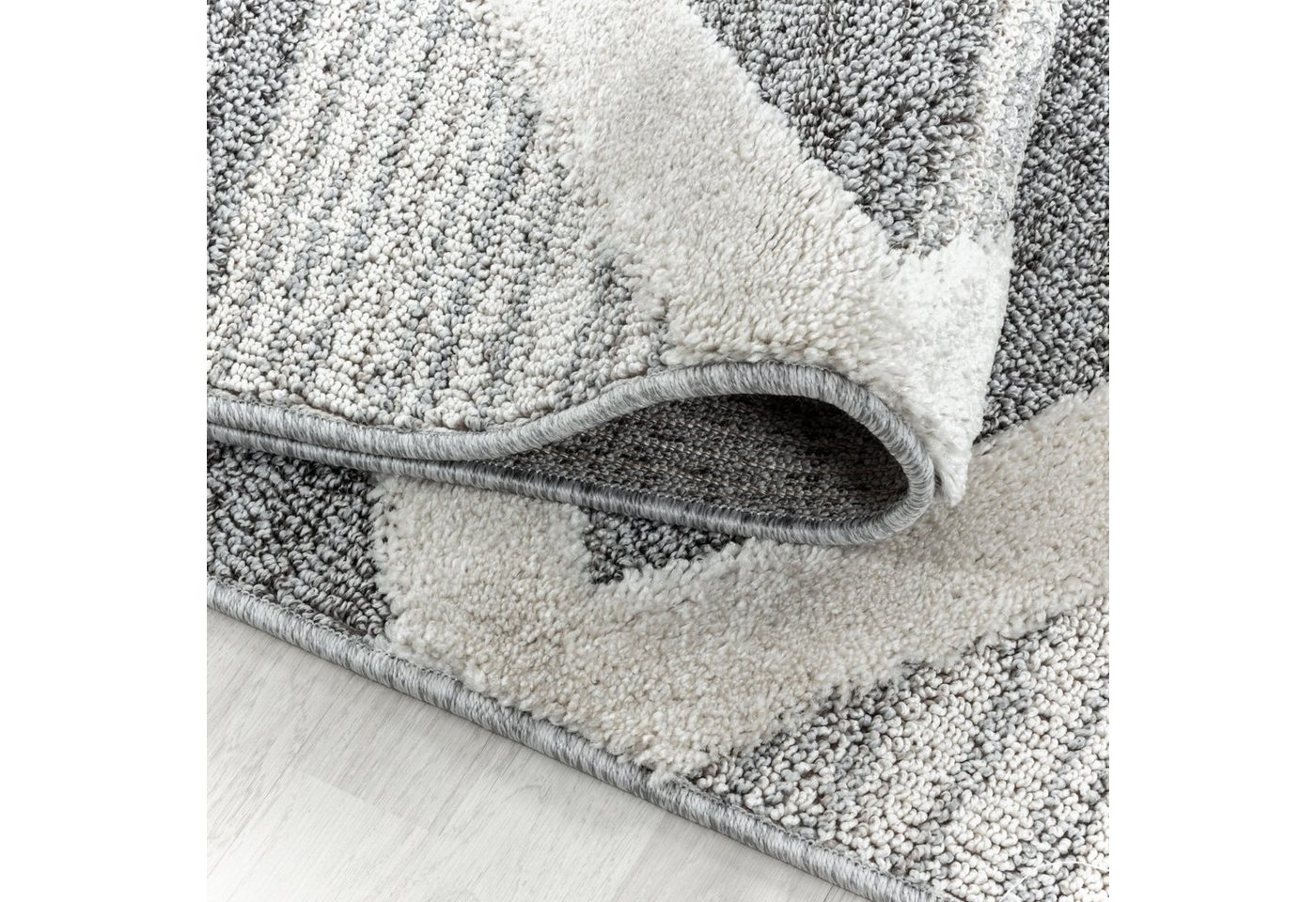 Ayyildiz Teppiche Teppich PISA 4709, rund, Höhe: 20 mm, auch rechteckig, Hoch Tief Struktur, Wohnzimmer, Schlafzimmer – Bild 2 von 5
