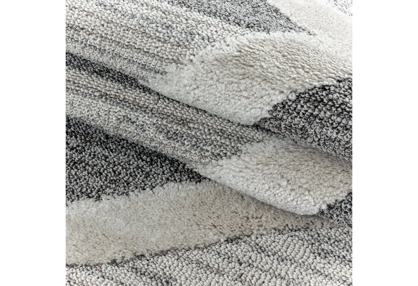 Ayyildiz Teppiche Teppich PISA 4709, rund, Höhe: 20 mm, auch rechteckig, Hoch Tief Struktur, Wohnzimmer, Schlafzimmer – Bild 3 von 5
