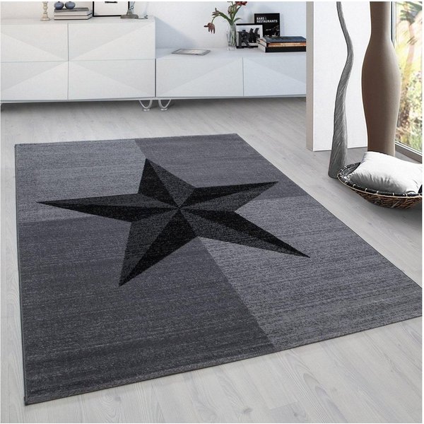 Ayyildiz Teppiche Teppich Plus 8002, auch als Läufer erhältlich, rechteckig, Höhe: 6 mm, Läufer, Flachflor, Stern, robust, Webteppich, alle Räume