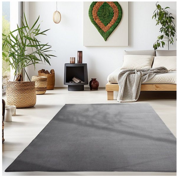Ayyildiz Teppiche Teppich SKY 5400, auch als Läufer und in Rund erhältlich, rechteckig, Höhe: 7 mm, besonders weich, Softflor, waschbar, uni, Wohnzimmer