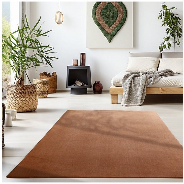 Ayyildiz Teppiche Teppich SKY 5400, auch als Läufer und in Rund erhältlich, rechteckig, Höhe: 7 mm, besonders weich, Softflor, waschbar, uni, Wohnzimmer