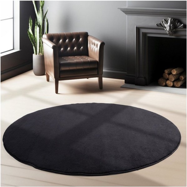 Ayyildiz Teppiche Teppich SKY 5400, auch als Läufer und in Rund erhältlich, rund, Höhe: 7 mm, besonders weich, Softflor, waschbar, uni, Wohnzimmer