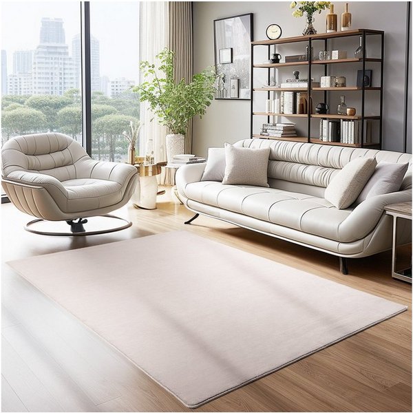 Ayyildiz Teppiche Teppich SKY 5400, auch als Läufer und in Rund erhältlich, rechteckig, Höhe: 7 mm, besonders weich, Softflor, waschbar, uni, Wohnzimmer