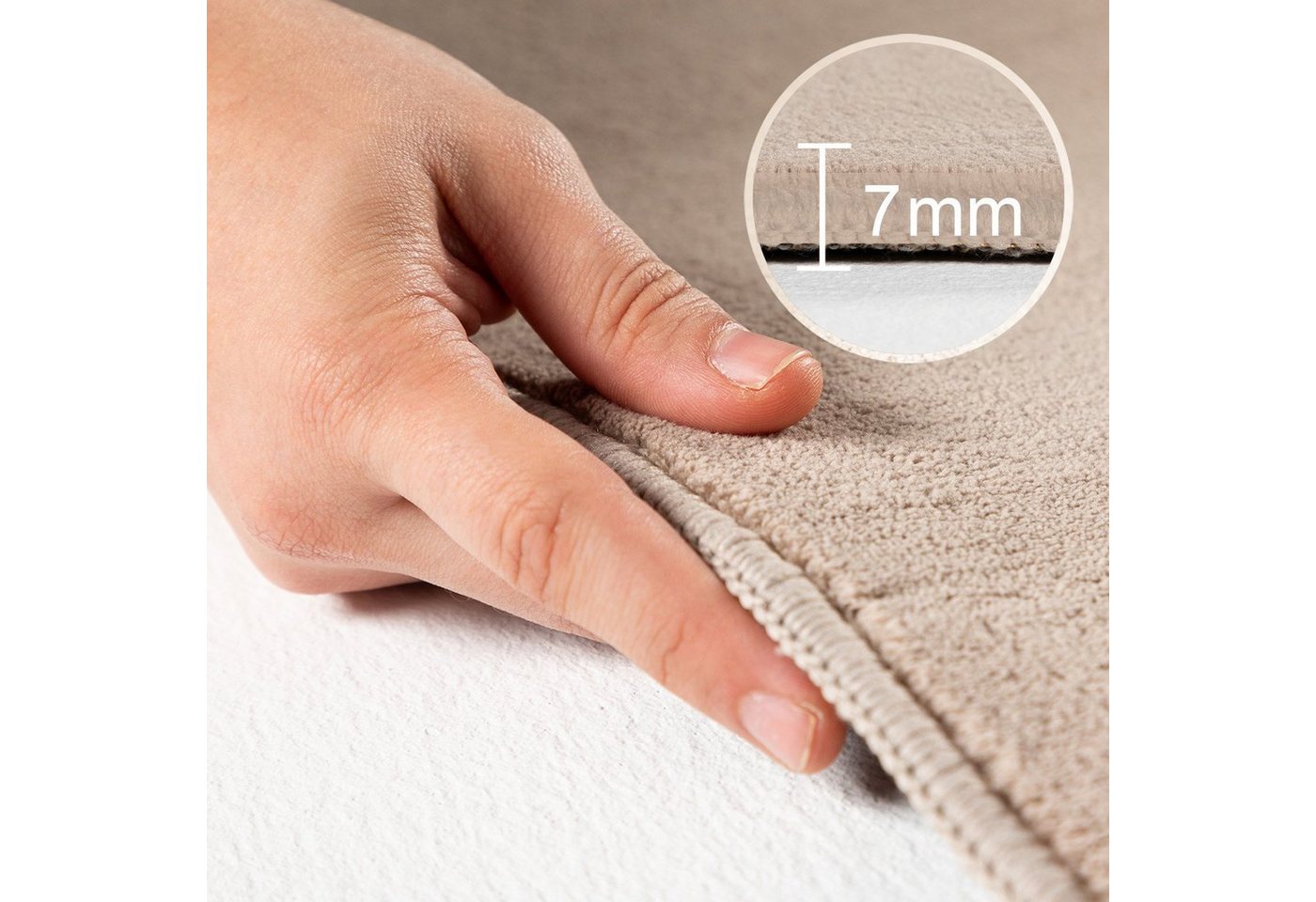 Ayyildiz Teppiche Teppich SKY 5400, auch als Läufer und in Rund erhältlich, rechteckig, Höhe: 7 mm, besonders weich, Softflor, waschbar, uni, Wohnzimmer – Bild 4 von 5