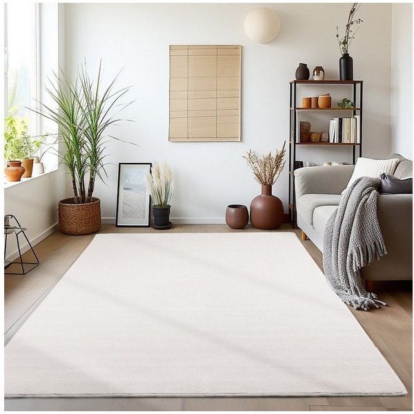 Ayyildiz Teppiche Teppich SKY 5400, auch als Läufer und in Rund erhältlich, rechteckig, Höhe: 7 mm, besonders weich, Softflor, waschbar, uni, Wohnzimmer