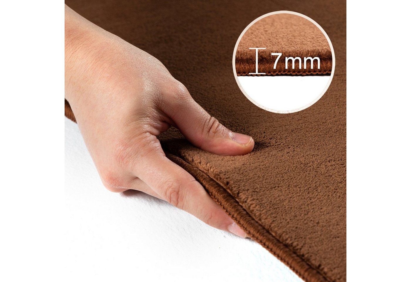 Ayyildiz Teppiche Teppich SKY 5400, auch als Läufer und in Rund erhältlich, rund, Höhe: 7 mm, besonders weich, Softflor, waschbar, uni, Wohnzimmer – Bild 4 von 5