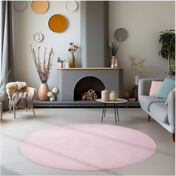 Ayyildiz Teppiche Teppich SKY 5400, auch als Läufer und in Rund erhältlich, rund, Höhe: 7 mm, besonders weich, Softflor, waschbar, uni, Wohnzimmer