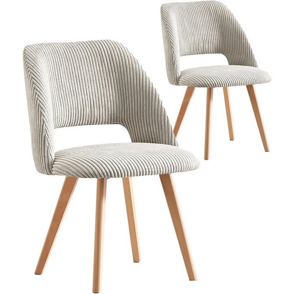 B&D home 4-Fußstuhl VICKY, Esszimmer Stühle, Polsterstühle, Küchenstühle, Wohnzimmerstühle (Set, 2 St), gepolstert, Stuhlbeine aus Metall oder Massivholz wählba