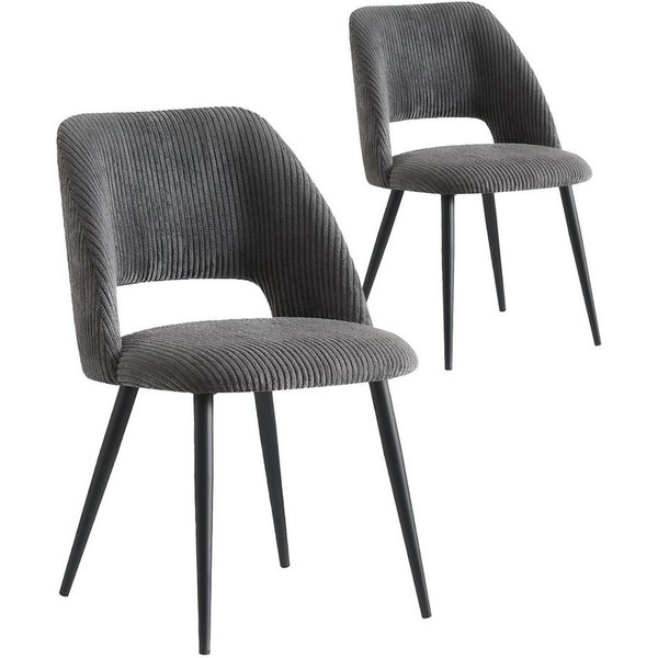 B&D home 4-Fußstuhl VICKY, Esszimmer Stühle, Polsterstühle, Küchenstühle, Wohnzimmerstühle (Set, 2 St), gepolstert, Stuhlbeine aus Metall oder Massivholz wählba