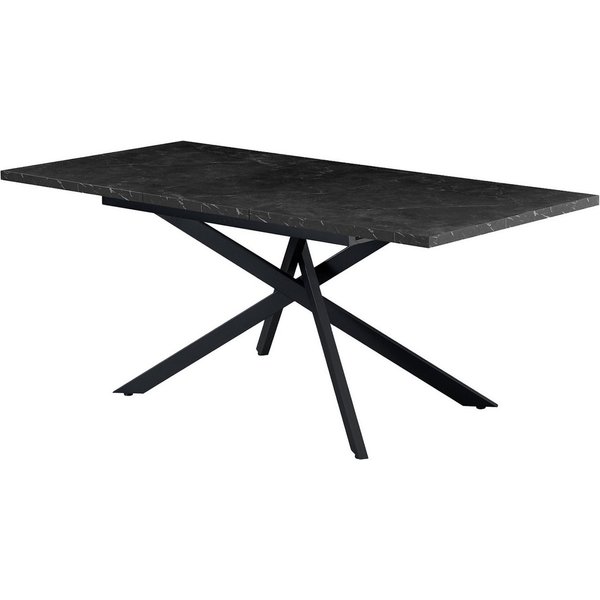 B&D home Esstisch LARS, Metallgestell schwarz oder weiß, ausziehbar 120-160cm, 4-6 Personen