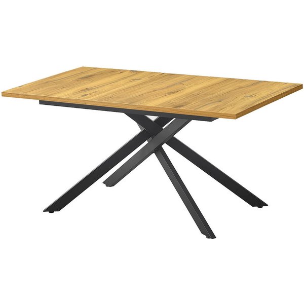B&D home Esstisch LARS, Metallgestell schwarz oder weiß, ausziehbar 120-160cm, 4-6 Personen