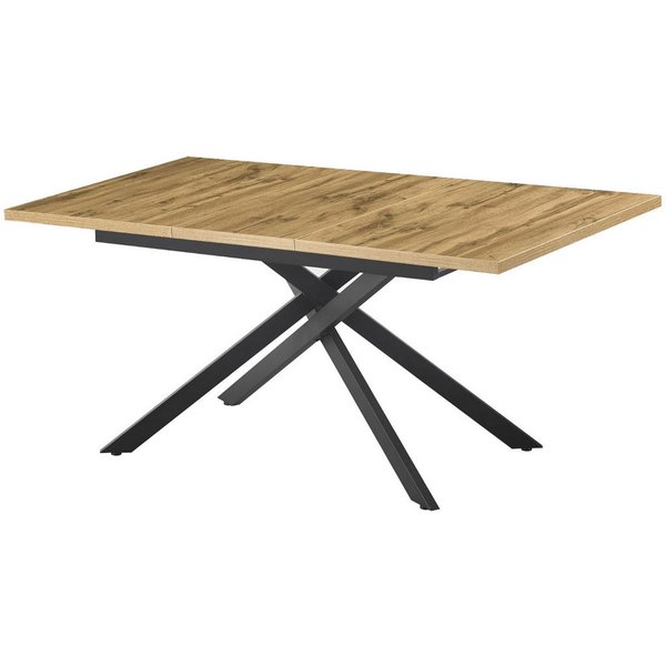 B&D home Esstisch LARS, Metallgestell schwarz oder weiß, ausziehbar 120-160cm, 4-6 Personen
